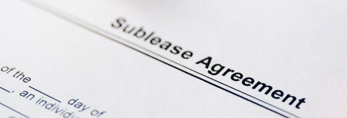 Legal document Sublease Agreement on paper close up
