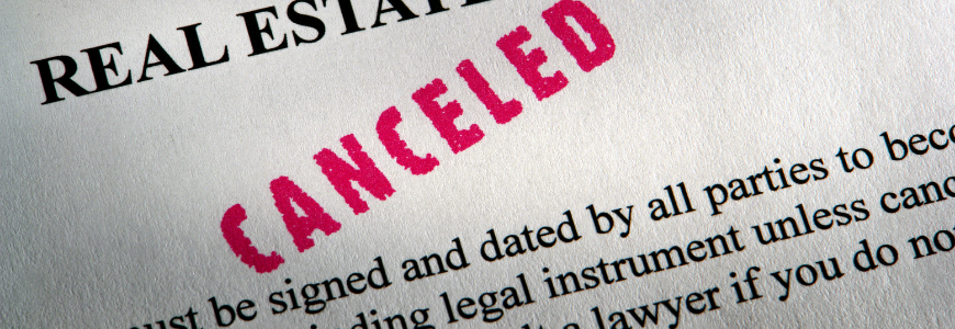 Real estate contract that has been canceled