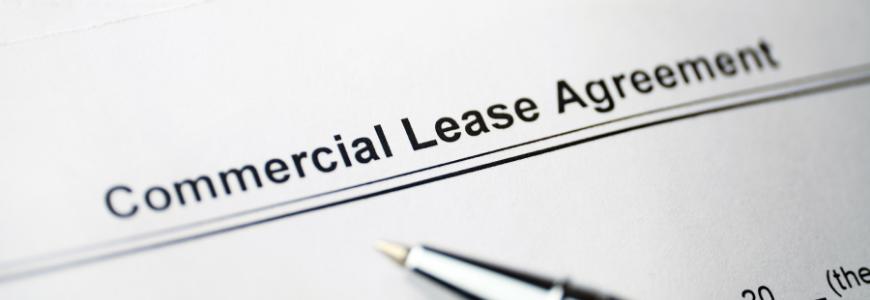Legal document Commercial Lease Agreement on paper