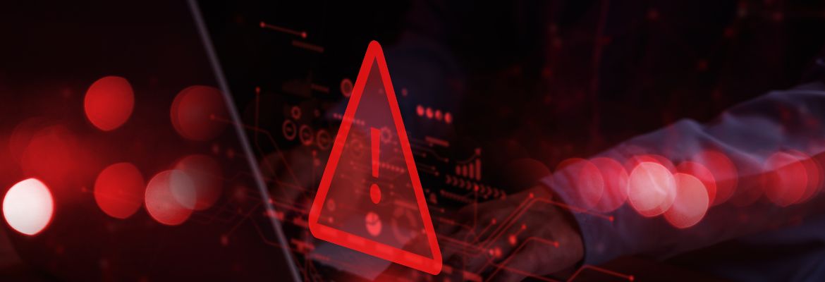 System hacked warning alert on electronic notebook