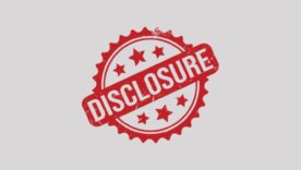 Grey background with "disclosure" rubber stamp in red ink